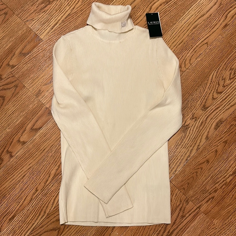 NEW with tags pale yellow turtle neck sweater